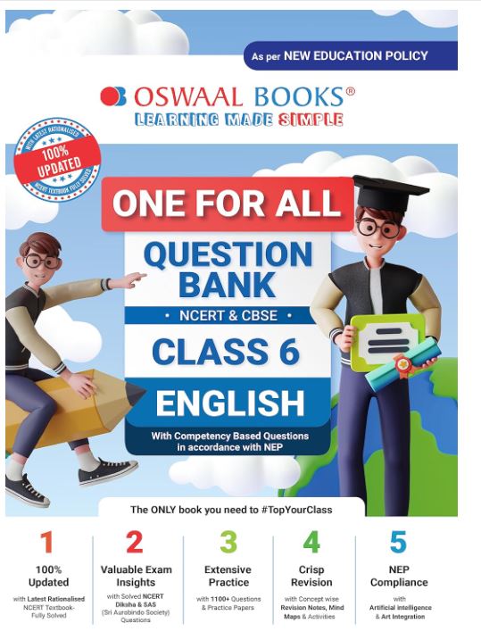 Oswaal One For All Question Bank NCERT & CBSE, Class-6 English